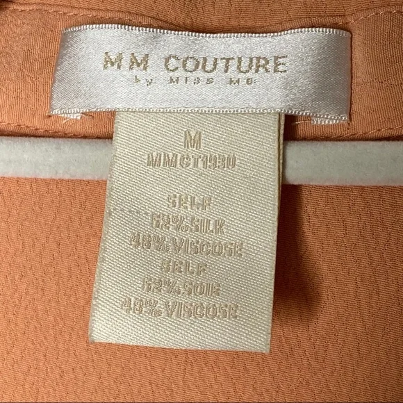 MM Contour Miss Me Peach Long Sleeve Shirt Medium - Picture 3 of 4